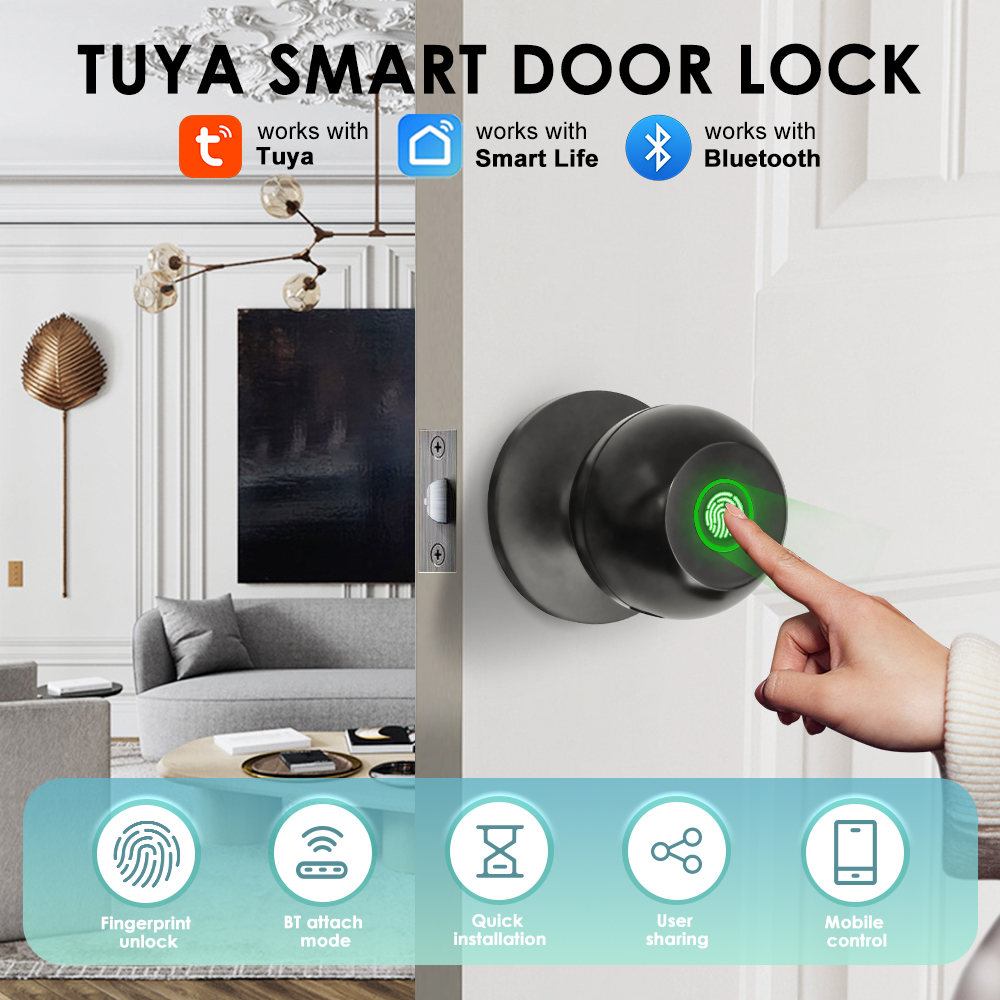 Door Handle Bar - Tuya fechadura eletrônica inteligente fechadura da