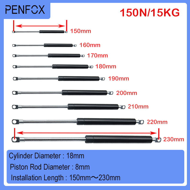 Furniture Hardware Hinges - 1 Peça 150-230mm 15kg/150N Amortecedor a