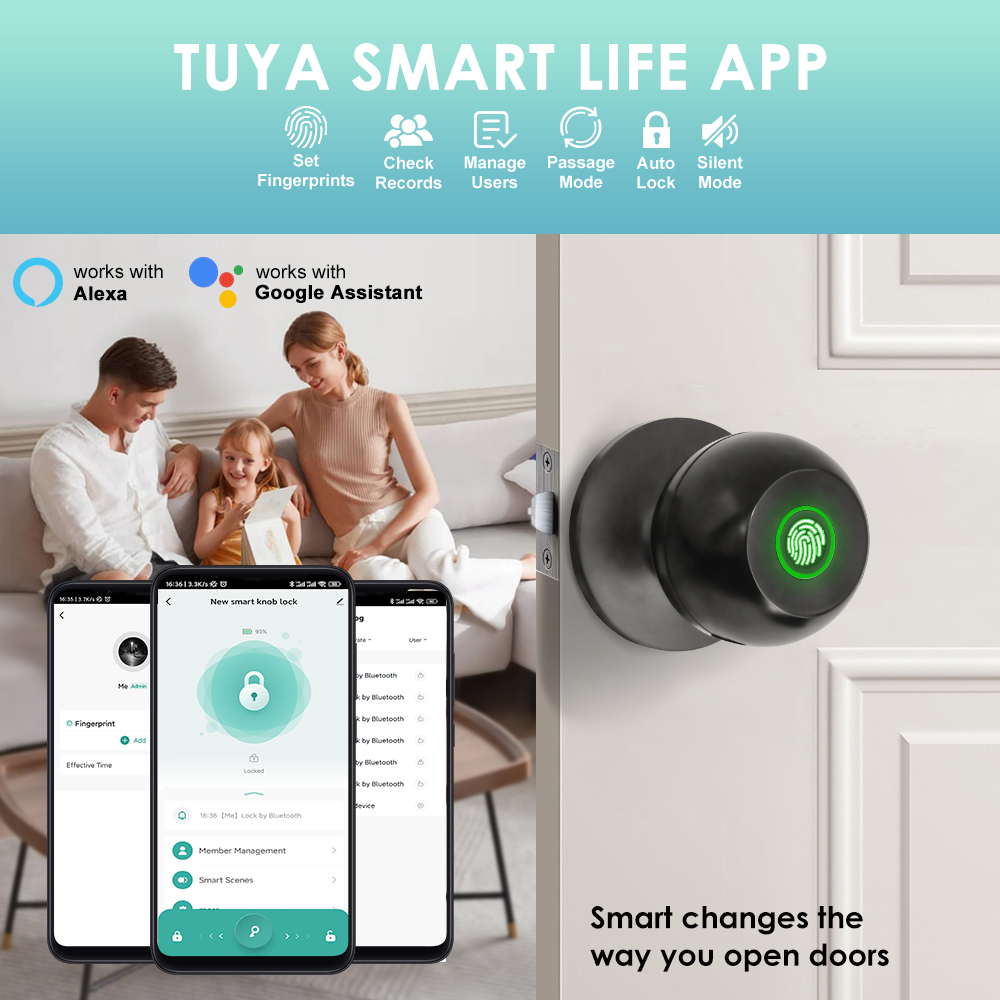 Tuya fechadura eletrônica inte - Door Handle Bar avaliação e preço